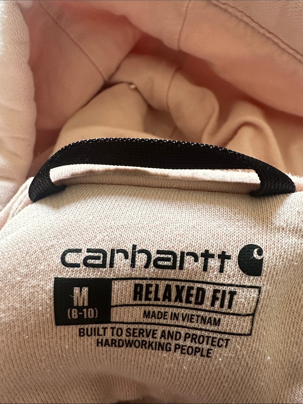 Carhartt Pink Pullover Hoodie with Sleeve Logo - Picture 5 of 6